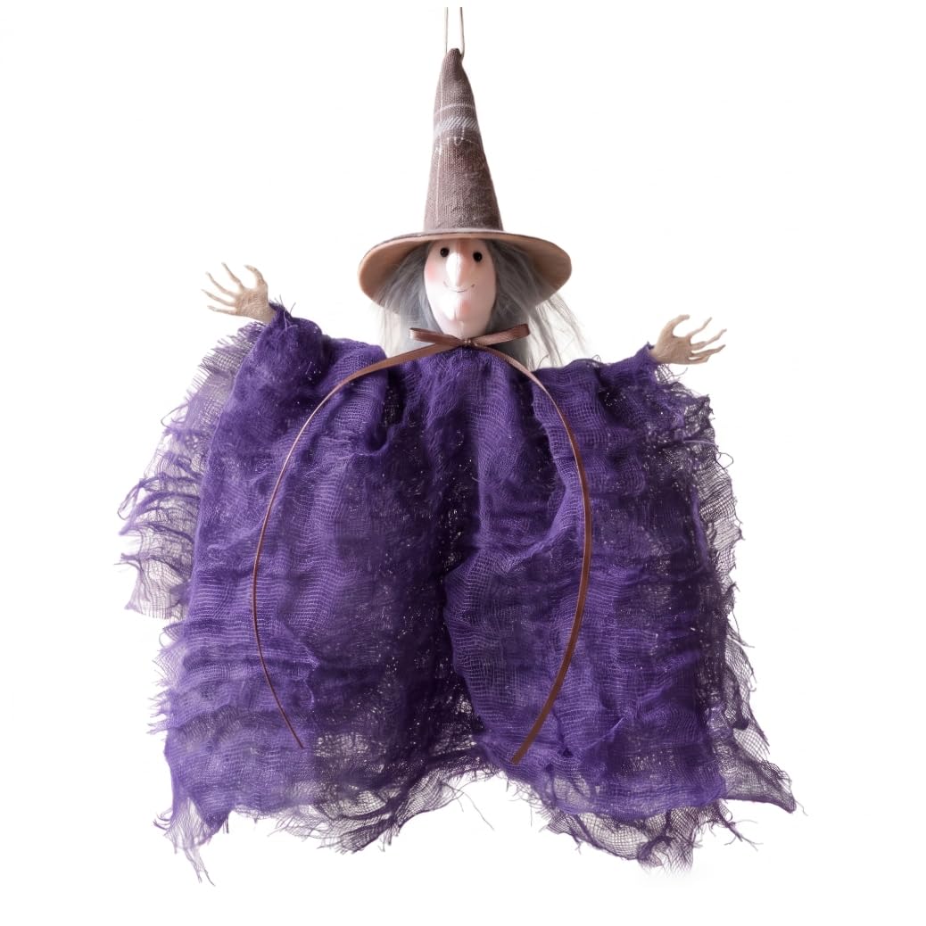 Halloween Tree Decorations, Hanging Witch Halloween Ghost Decorations For Haunted House Parties, Purple