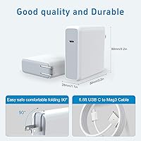 Vista 3 de 96W Charger for MacBook Pro 16 14 Inch Mac Book Air 15 13 Inch M5 M4 M3 M2 M1 2025 2024 2023 2022 2021 Type C Fast Power Adapter Include 6.6ft Type