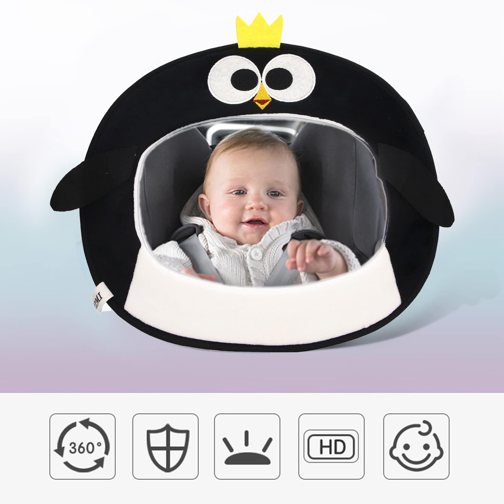 Alomejor Specchietto Retrovisore per Auto per Bambini Specchietto Retrovisore per Sedile Posteriore per Bambini per Specchietto Retrovisore per Neonato Rivolto All'Indietro