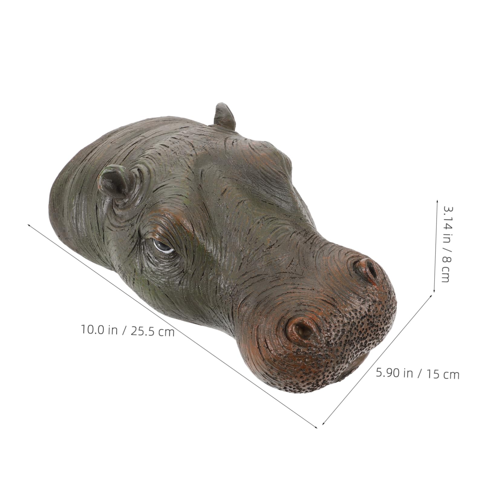 MAGICLULU 4 Stück Nilpferd-Statue Teich Meerestiere Gefälschter Fisch Tank Aquarium Solarbetriebener Wasserbrunnen Schwebend Fischglas Schwimmende Pflanze Schwimmt Black Kunstharz