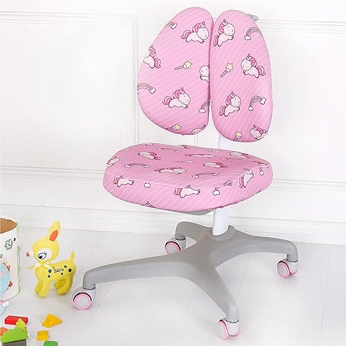 Miniatura 1 de Funda elástica para silla de escritorio para niños, silla de estudio para niños con respaldo hueco, funda para silla de computadora, funda giratoria
