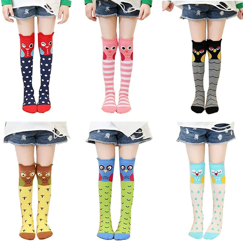 FedMois Mädchen Kniestrümpfe über Knie Socken 6er Pack