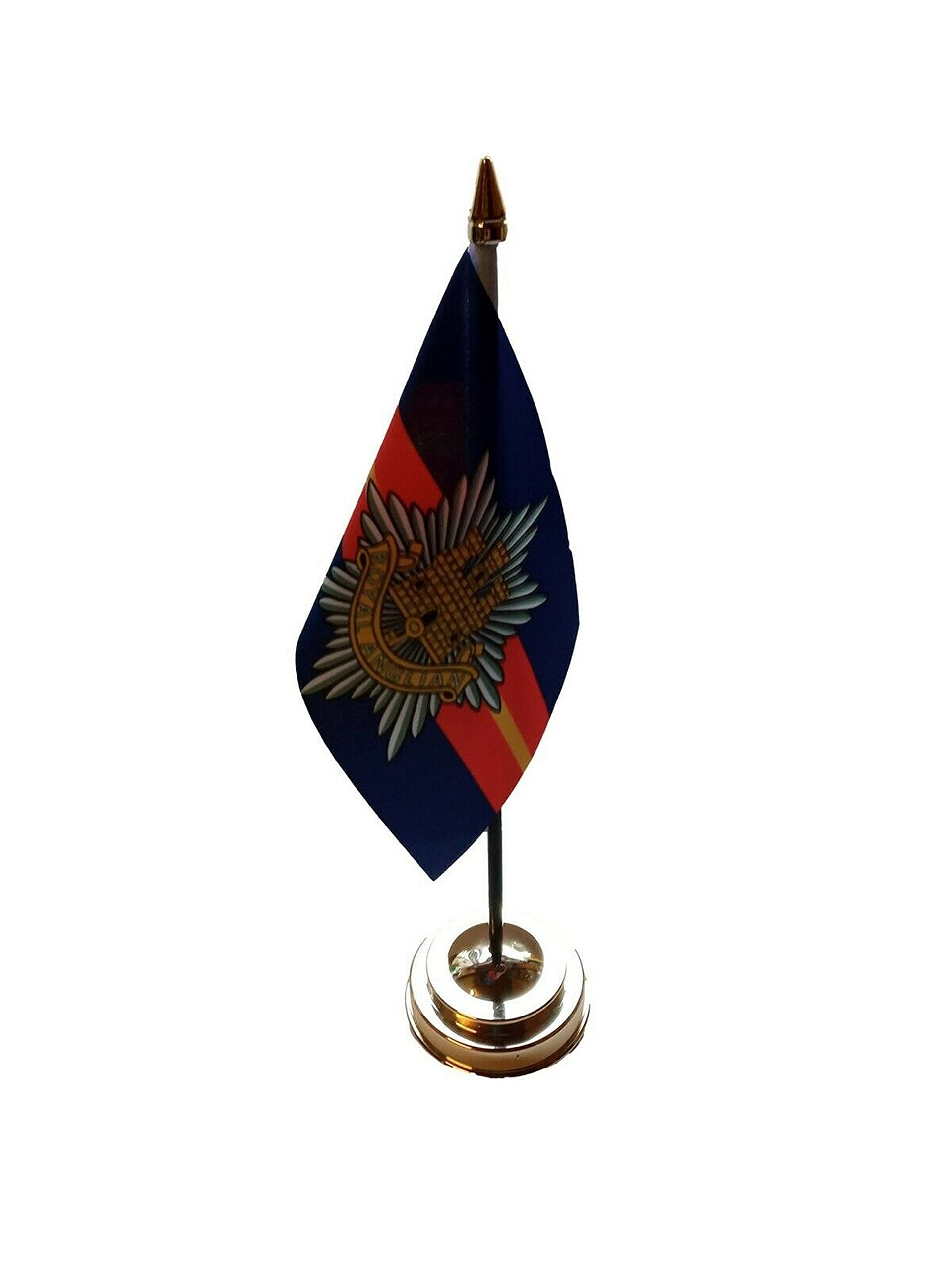 Royal Anglian Regiment Military 6" x 4" Flag With Gold Base