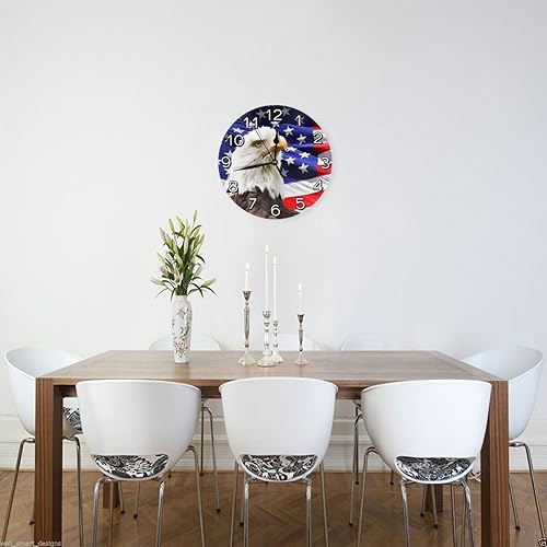 Miniatura 4 de Reloj de pared rústico de gallina con pilas, reloj redondo silencioso para decoración de pared para el hogar, oficina, escuela, 12 pulgadas