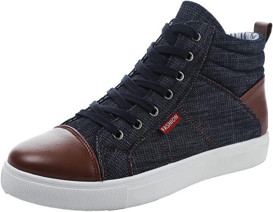 Men's High Top Sneakers - Casual Denim Canvas Style