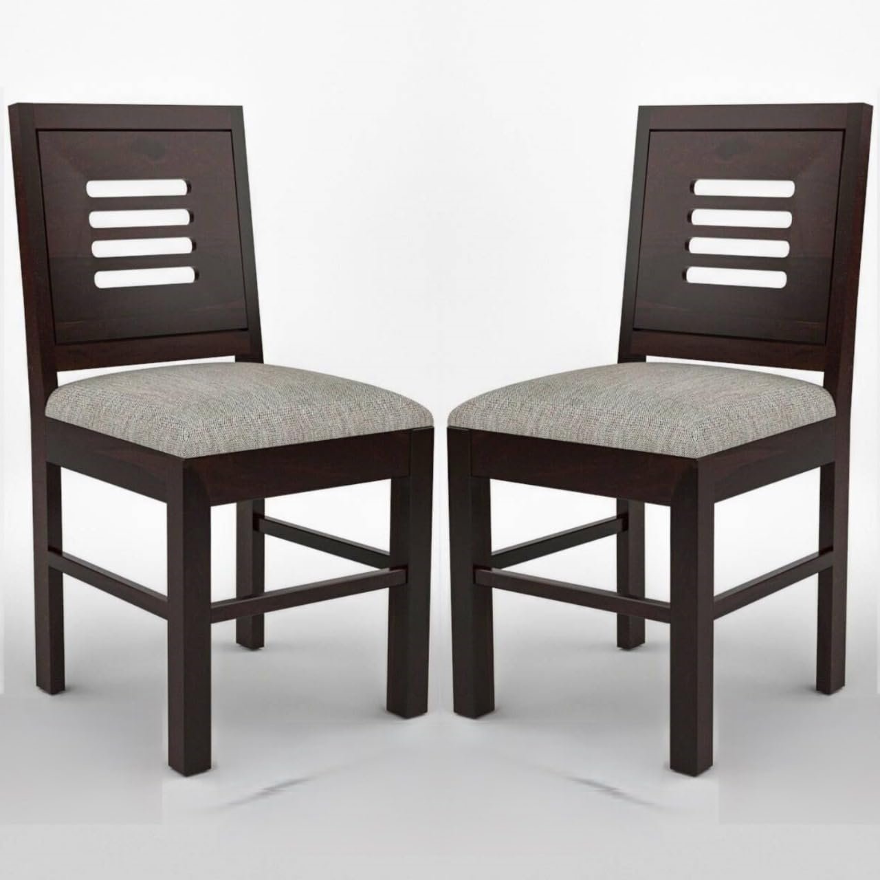 Adichwal Furniture Sheesham Wooden 2 Dining Chair Set for Living Room | Solid Wood Study Chair for Living Room | Office Chair for Home & Office | Rosewood Chair Set (Set of 2, Walnut B)