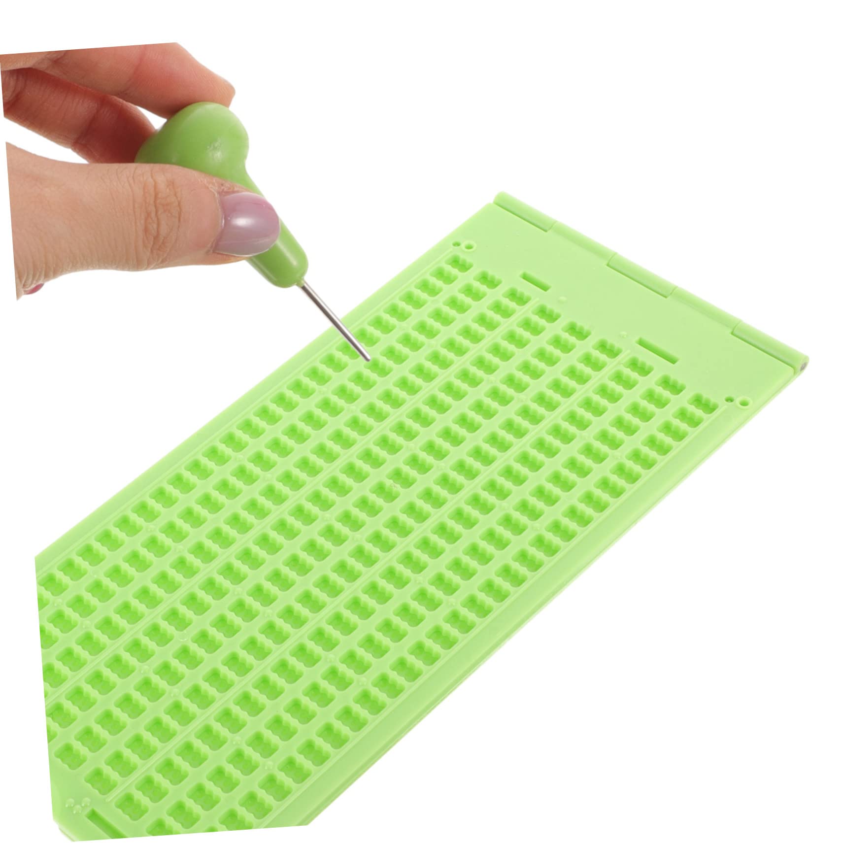 DOITOOL 4 Set Tavoletta Braille Piastra Di Scrittura Braille Per Non Vedenti Piastra Braille In Plastica Lavagna Per Scrittura Braille Per Trainer Non Vedenti Piastra Braille Verde Chiaro