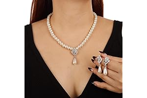 Pearl Necklace and Earring Set for Women - Shimmering Elegance to Elevate Your Style