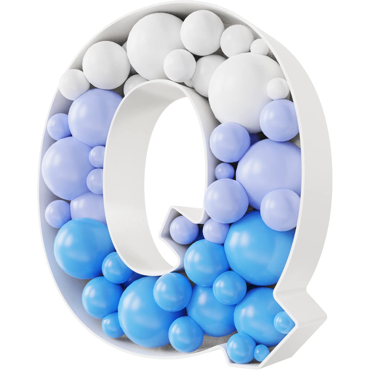 3FT Large Marquee Letters Mosaic Balloon Frame Pre-Cut Foam Board Marquee Light Up Letters DIY Kit for for Birthday Party Wedding Graduation Party Backdrop Decor (Letter Q)