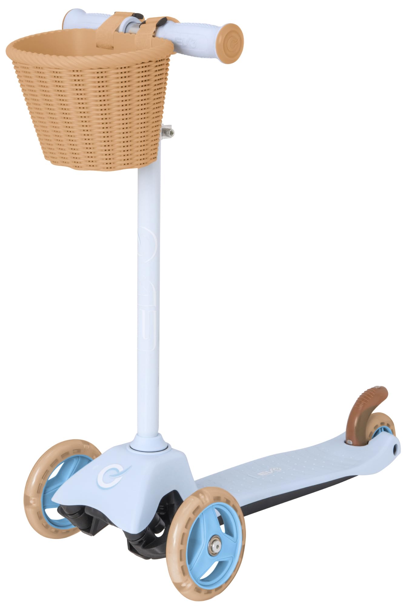Evo Patinete Mini Cruiser con cesta, azul cielo
