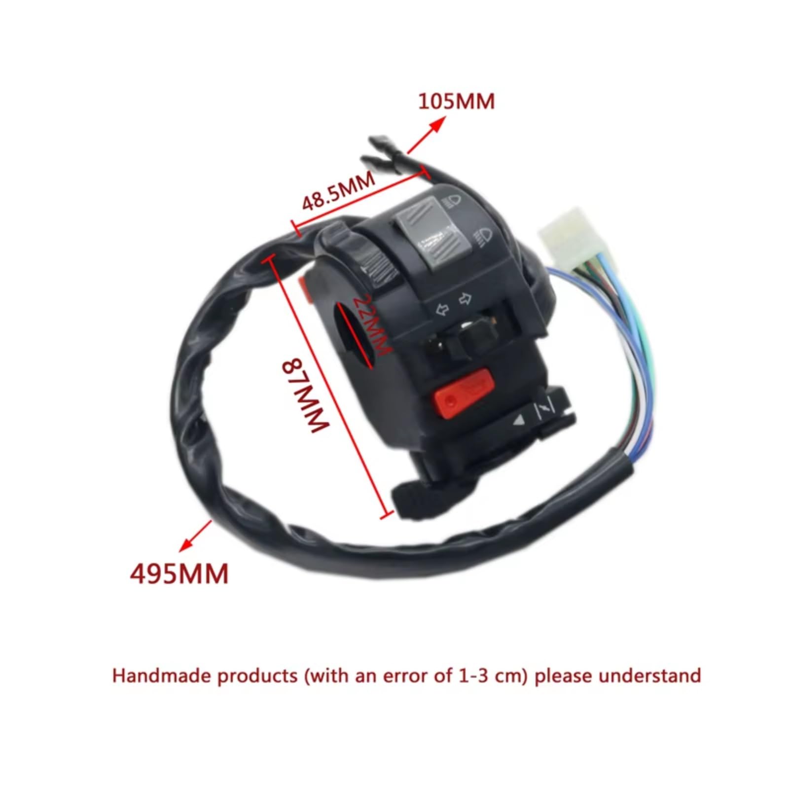 Interruptor De Motocicleta De 22mm, Control De Manillar para Botón De Bocina Universal, Señal De Giro, Lámpara Antiniebla Eléctrica, Arranque De Luz