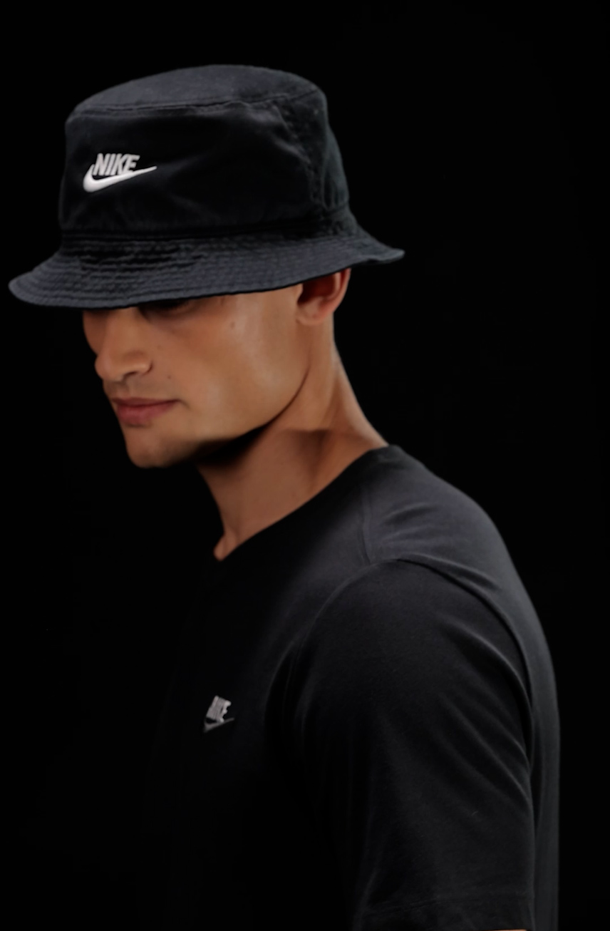 Nike Apex Futura Washed Bucket Hat, Black/White, Medium at Amazon