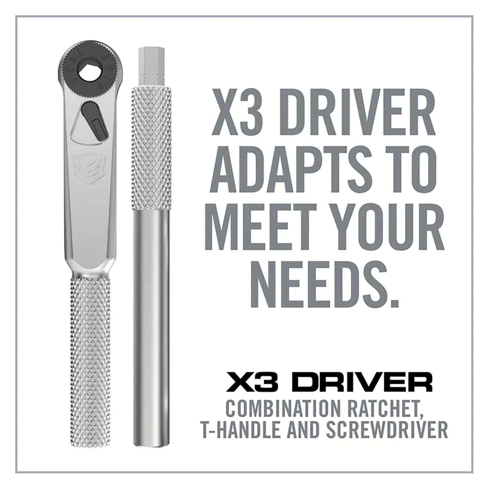 Real Avid Set di 3 cacciaviti a cricchetto con 13 bit, driver 3 in 1, impugnatura a T ed estensione, include 4 esagonali, 4 Torx, 3 metrici, 4 esagonali standard e Phillips
