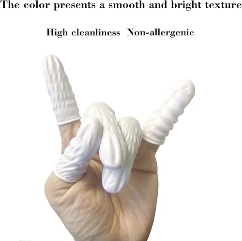 Miniatura 4 de Cunas de nitrilo desechables medianas, protectores de dedos antiestáticos, antialérgicos, adecuados para belleza, manicura, limpieza del hogar, 100