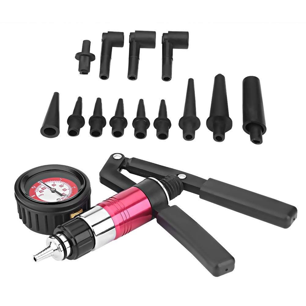 Lyrlody Popular Manual Vacuum Pump,Auto Hnad Held Vacuum Pump Pressure Tester Kit Brake Bleeder Test Tool Set With Adapters For Pressure Pump Vacuum Tester