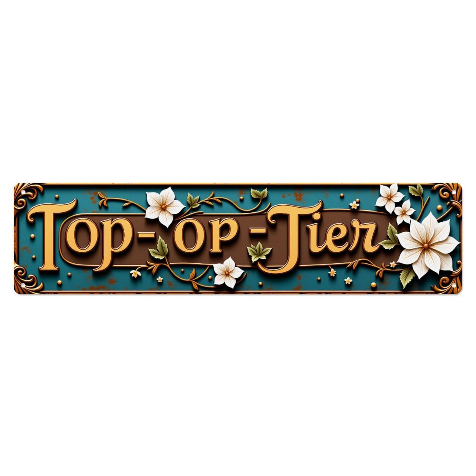 Floral Ornate Vintage Sign Design_4 Tin Sign Vintage Metal Poster Retro Bar, Home, Man Cave, Kitchen, Laundry Room Wall Art Decor Gift 4x16 Inch