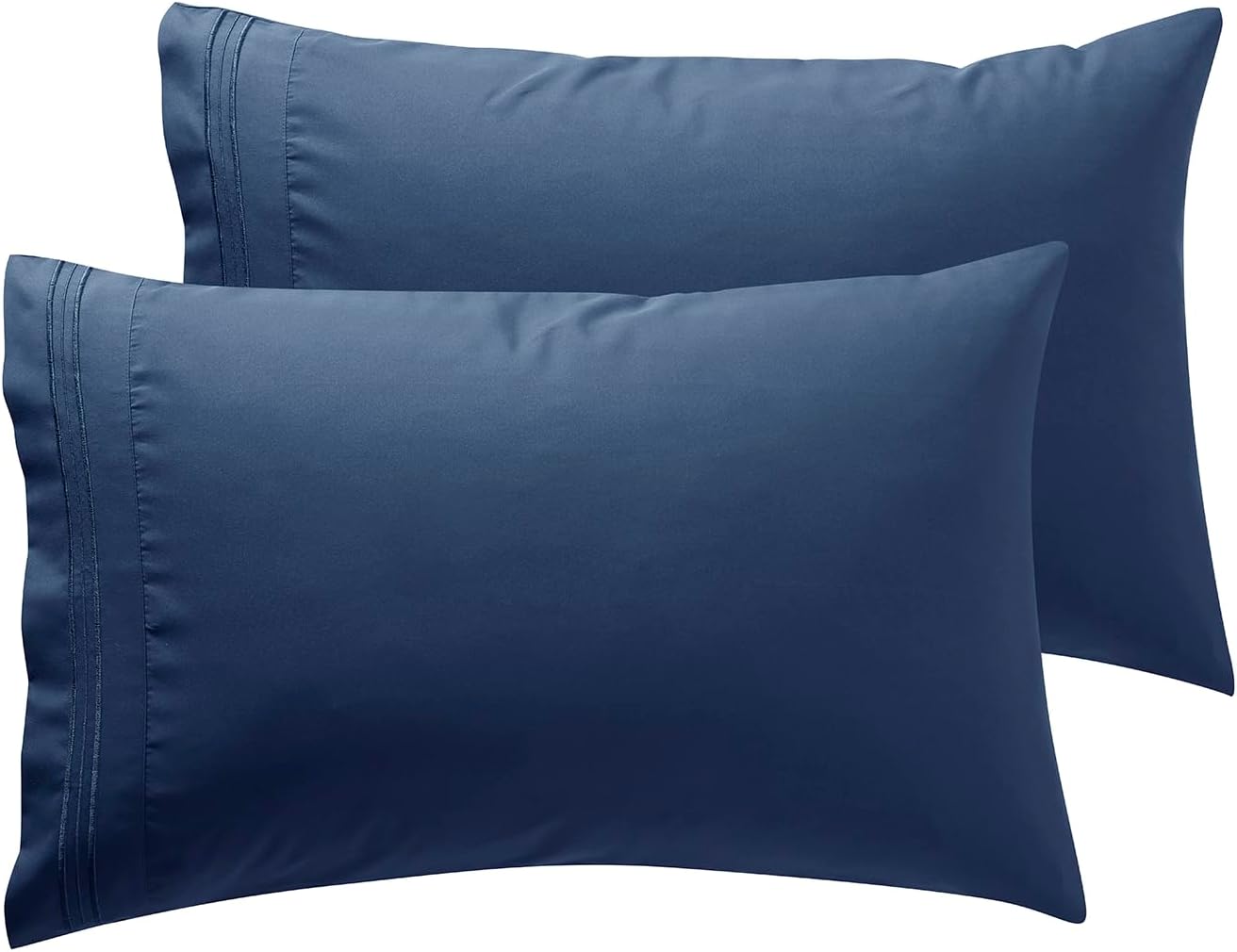 Nestl Navy Blue Pillow Cases Queen Size Set of 2, Soft