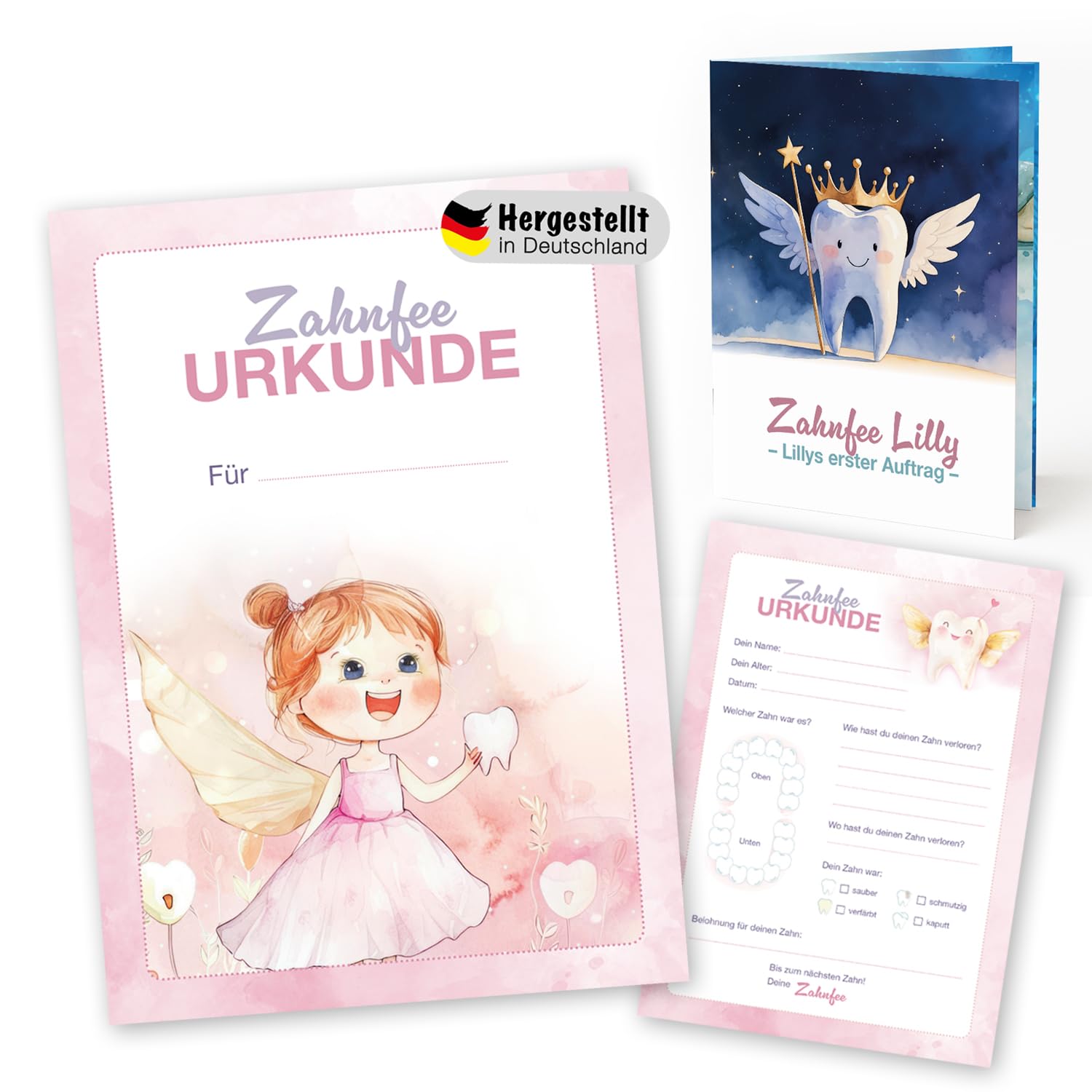 Zahnfee Urkunde (Zahnfee Rosa)