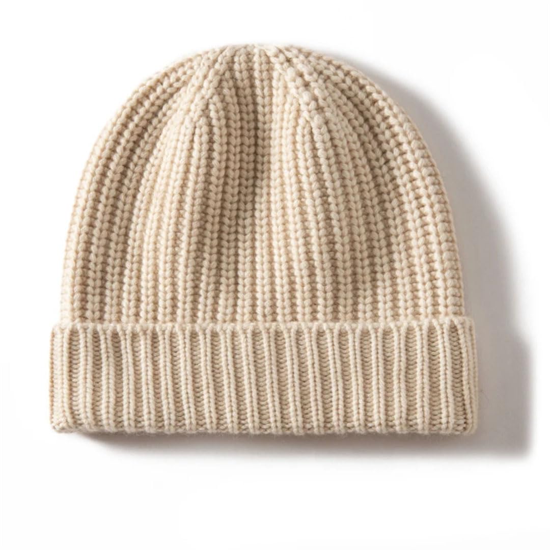 Unisex pogrubiona kaszmir czapka solidna prążkowana dzianinowa czapka beanie dla kobiet mężczyzn zimowa gruba ciepła kaszmir czapka
