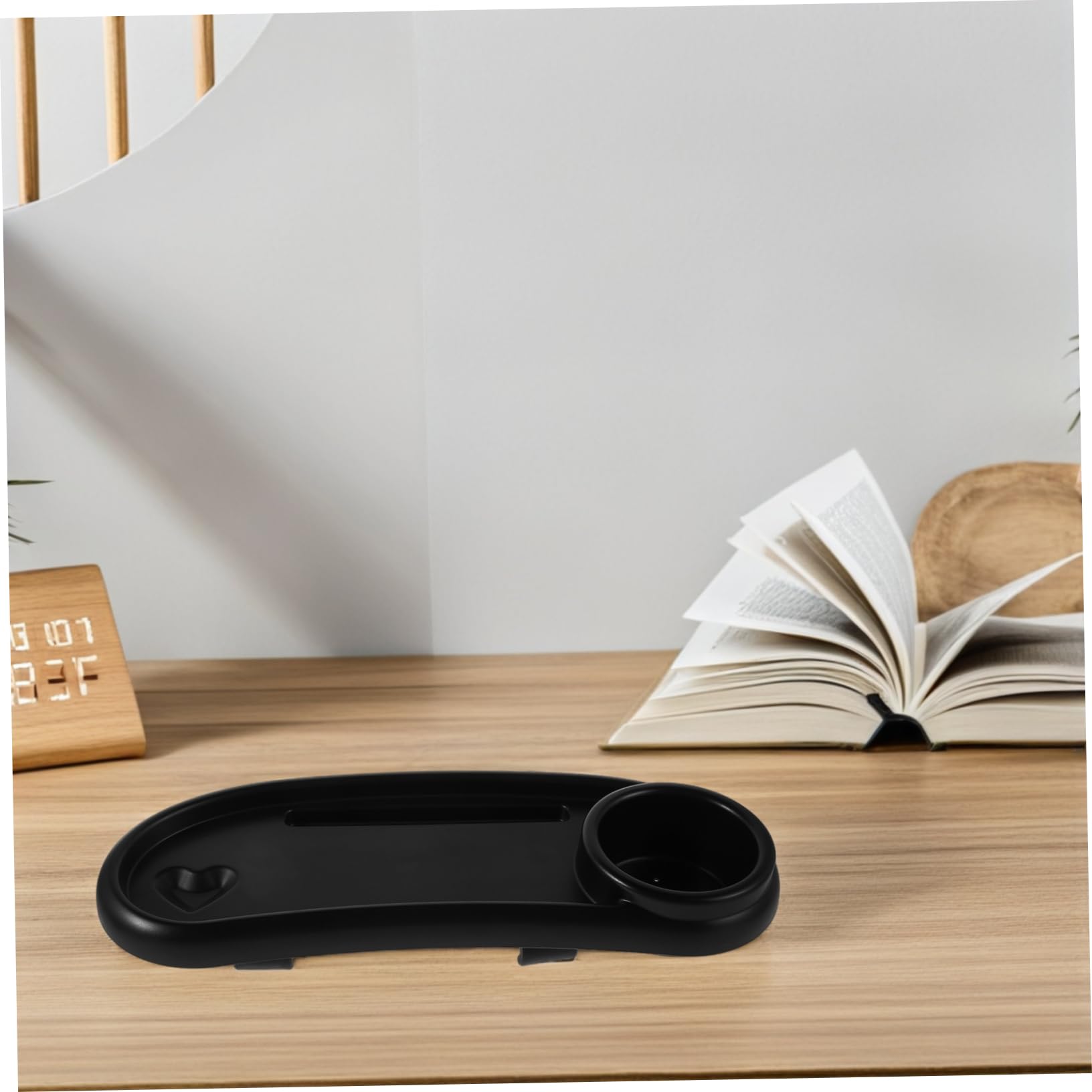 Vassoio per Snack per Passeggino in Abs Nero Ampio Spazio e Facile Installazione, Accessorio Pratico per Passeggini per Viaggi e Passeggiate