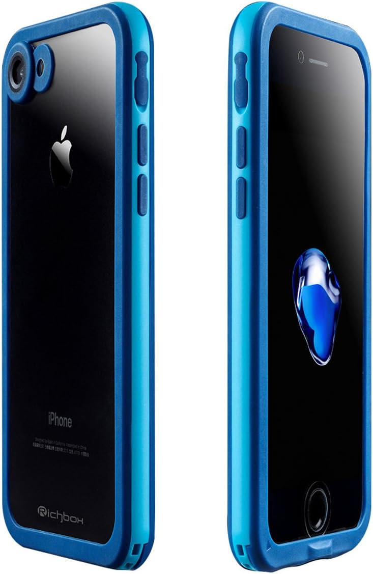 iPhone 7 Plus Waterproof Case, Richbox ShockProof IP68 Certified With Touch ID SandProof Dust Snow Proof Full Body Waterproof Cover for iPhone 7 Plus (5.5 inch) (Blue)
