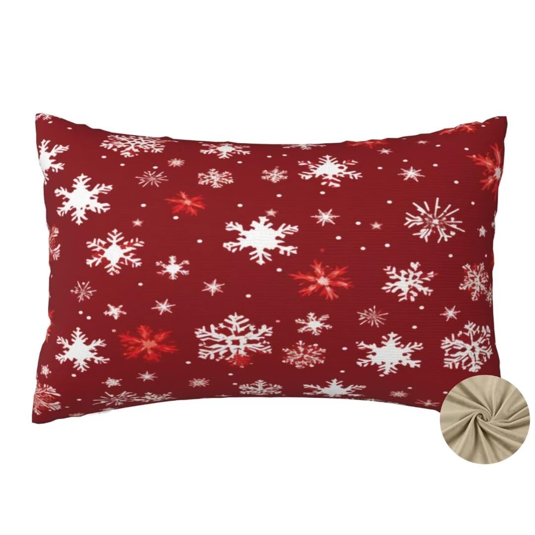 Funda Cojin 70x90 cm Fundas Cojines Rojo Cojines Cama Decorativos Juego de 2, Navidad Funda de Almohada Lumbar Rectangular Cojines Sofa para Jardin Sala de Estar Dormitorio Decoracion Hogar-dm361