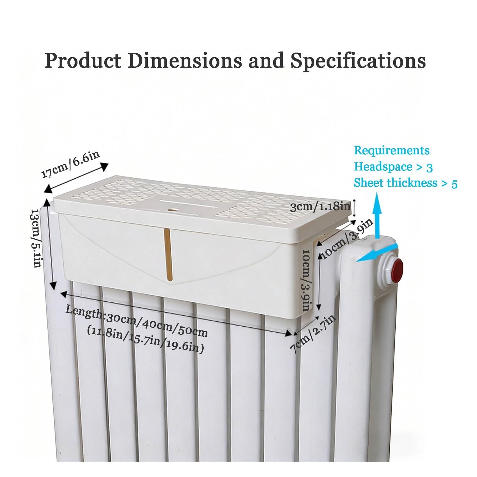 Vassoio Umidificatore da Radiatore Resistente Al Carico Facile da Pulire Allevia L'aria Secca Umidificatore Evaporativo per Il Riscaldamento Domestico WXQTM(30x17x11cm)