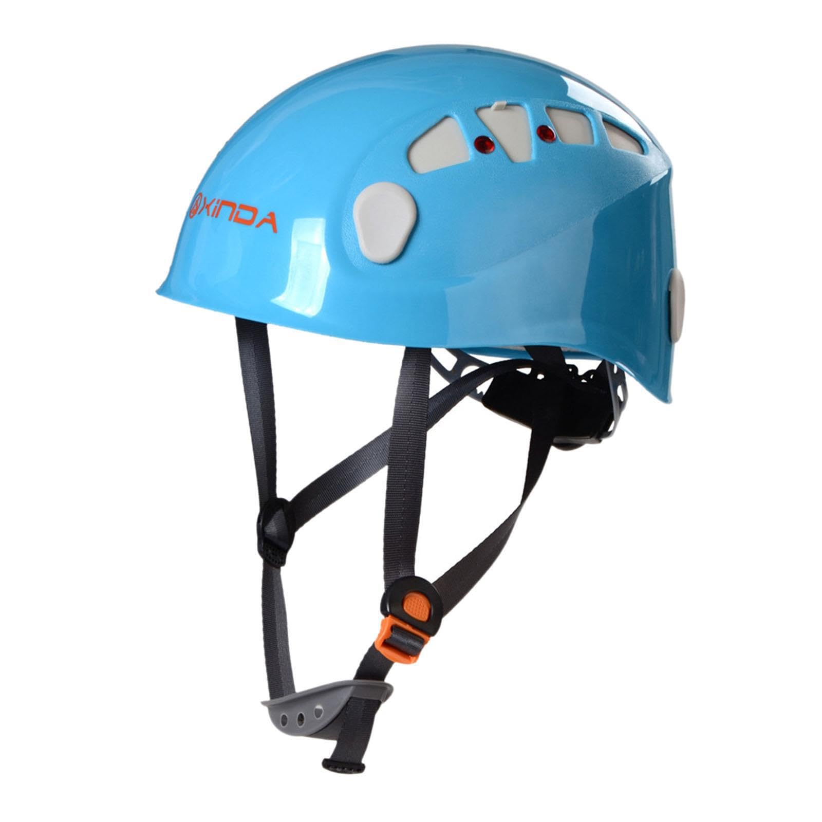 Casque d'escalade, Casque de Chantier pour Hommes, Femmes et Adultes, pour travaux arboricoles, Orange, Bleu, 26x20.5 cm