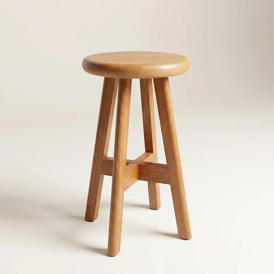 1x Banquinho Médio 50cm em Madeira Maciça para Sala, Quarto, Cozinha e Área Gourmet – Banco de Apoio Resistente – Banqueta Arveni