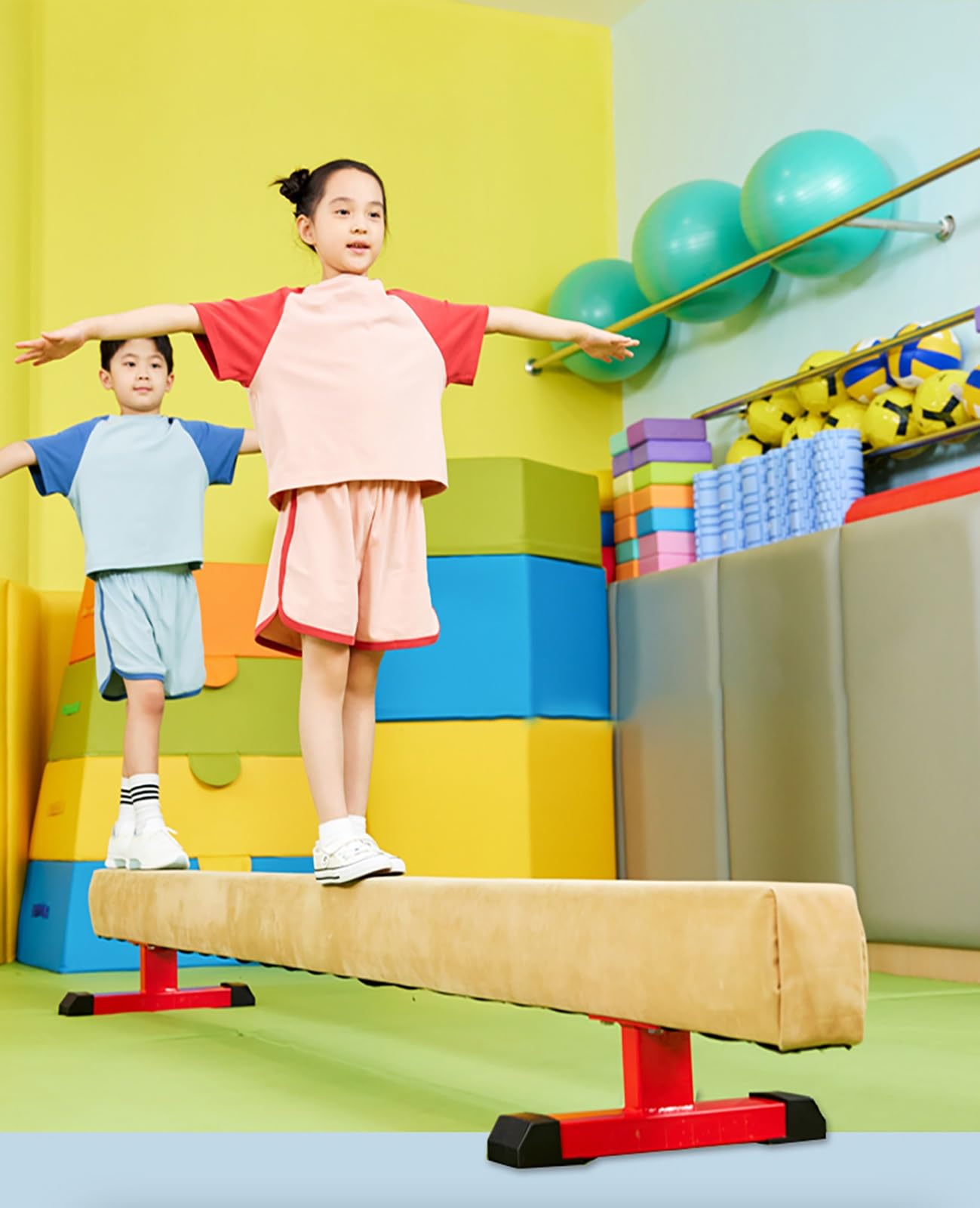 Schwebebalken Anfänger Üben Balken Für Kleine Turnerinnen Und Turner, Gymnastik Fertigkeiten Training Balance Beam Mit Anti-Rutsch-Boden, Kindergarten Sportgeräte, Geschenke Für Mädchen Kinder