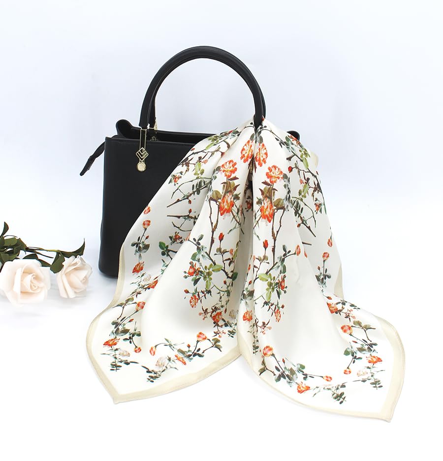 Image of ANDANTINO 100% Mulberry Silk Scarf -21 inch Square Neckerchief with Gift Packed