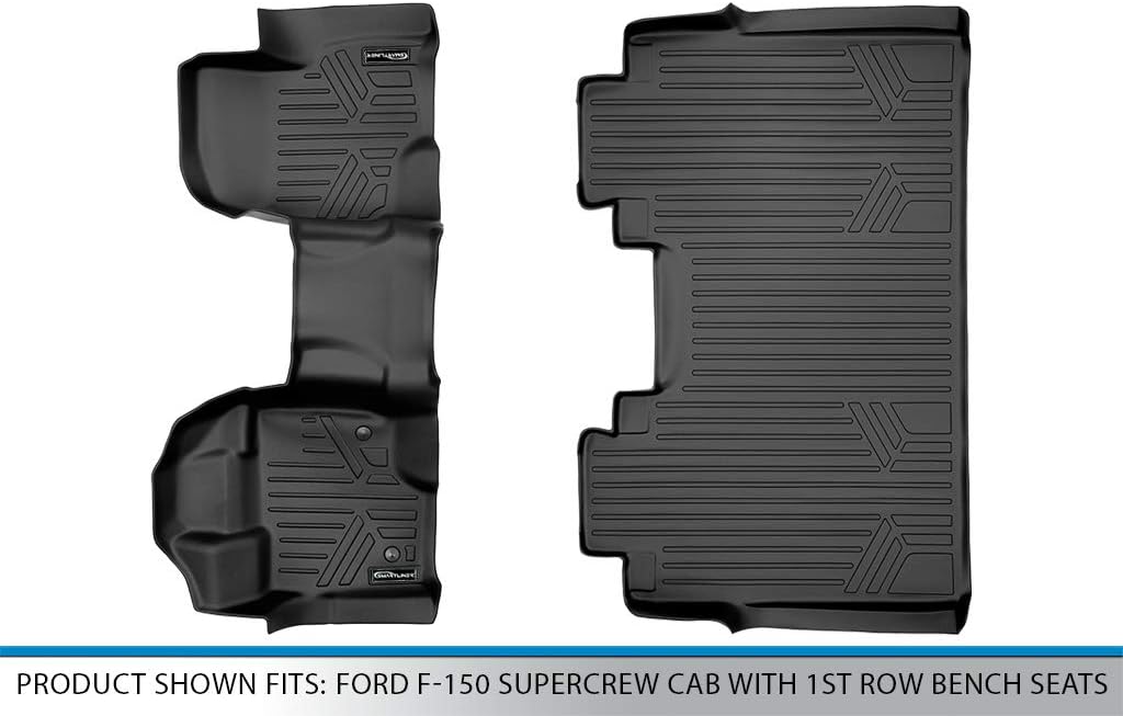 MAX LINER A0212/B0188 for Ford F-150 2015-2022 SuperCrew Cab with 1st Row Bench Seat, Black