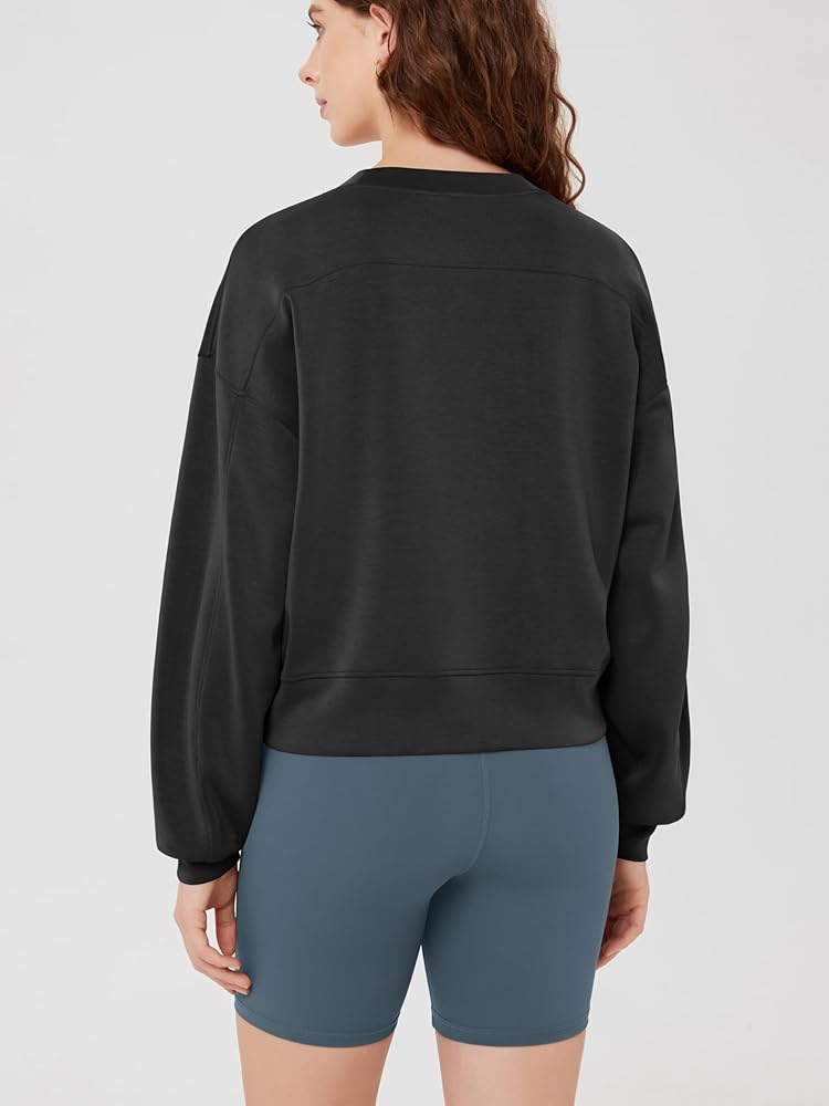 ODODOS Modal Soft Long Sleeve Cropped Sweatshirts for Women