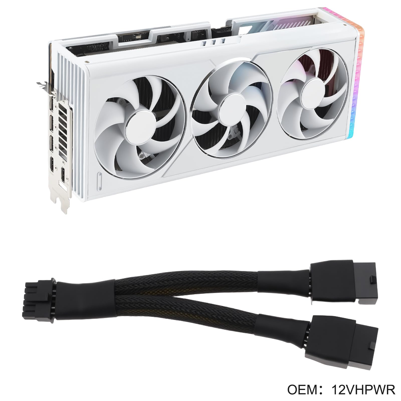 Create idea Cavo adattatore di alimentazione da 16 pin (12 + 4 pin) a 2 x 8 pin, 12 cm, 16 AWG, compatibile con Nvidia RTX 4080 4090