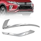 SecosAutoparts 2Pcs Bumper Molding Trim Front Right Upper & Lower Compatible with Mitsubishi Eclipse Cross 2018 2019 2020 2021 Replace# 6407A324, 6407A316