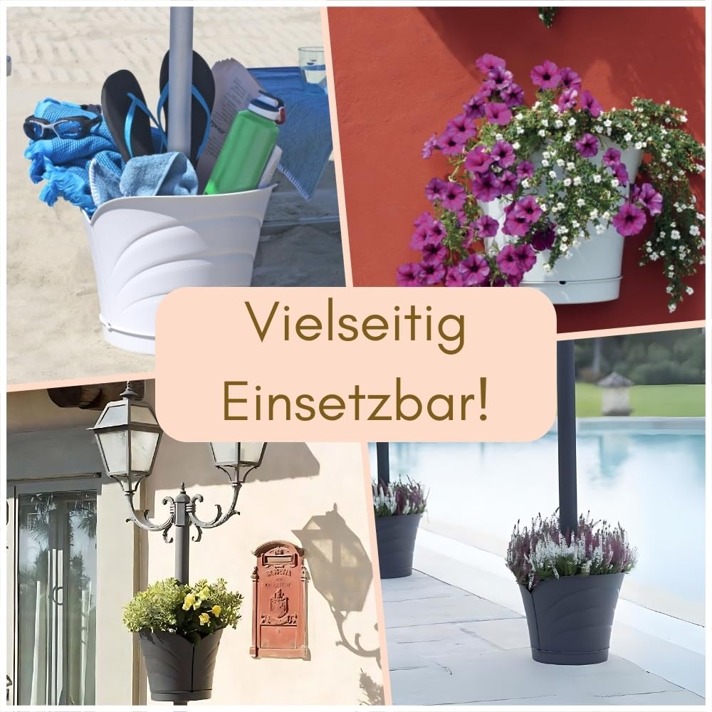 bama Blumentopf fr Regenrohr Fallrohr Blumentopf Pflanzengef Regenrinne  Fallrohrpflanzgef Grau Pflanztopf fr Pfosten Sulentopf Abflussrohr  Hngetopf fr Sule 2er Set: Amazon.de: Garten