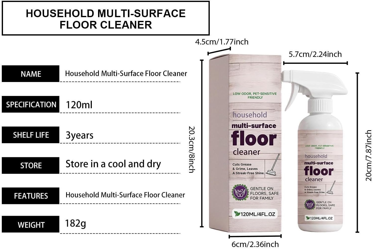 Floor Cleaning 120ml Cleaning Degreaser Spray