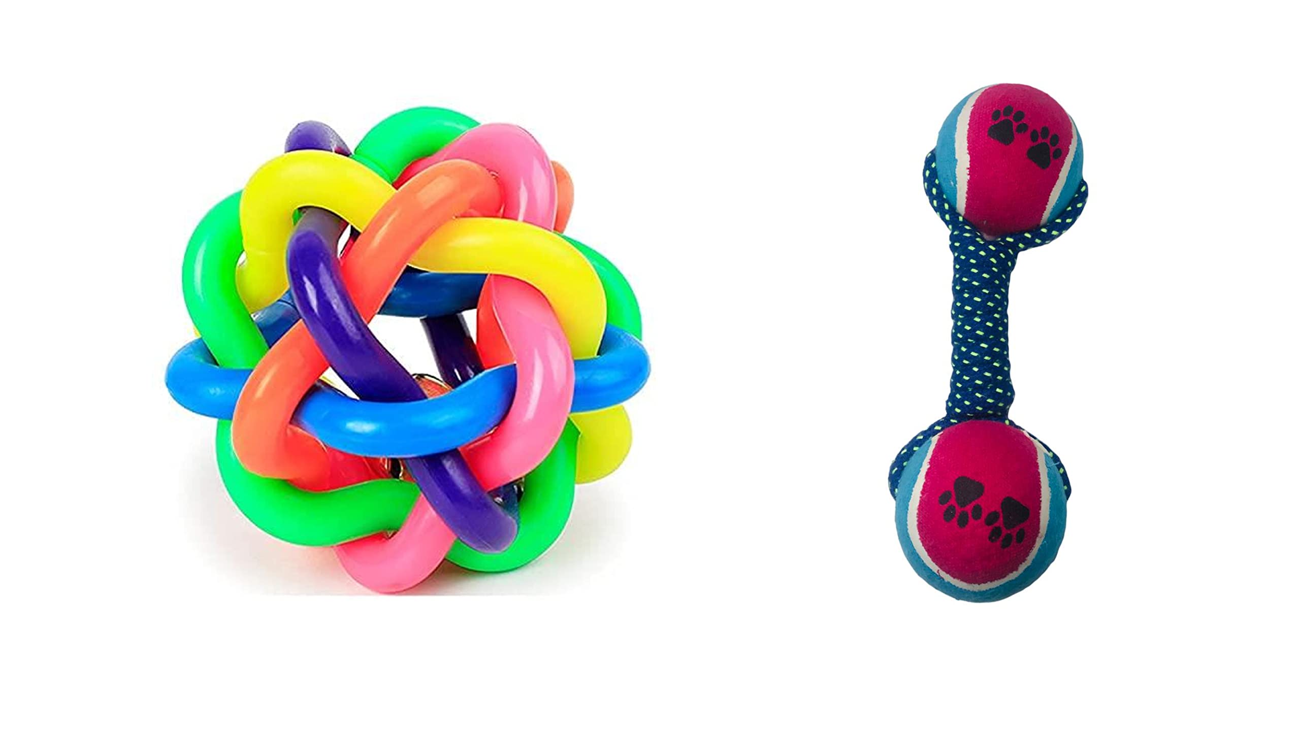 Petvalley Durable and Cotton Chew Teeth Cleaning Rope Toys for Small & Medium Dogs Colour May Vary (Combo of Small Rainbow Ball with Dumble) (B0B9TRKKWF) Amazon Price History, Amazon Price Tracker