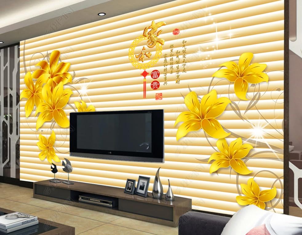 Papier peint intissé fleur abstraite pour masquer grand mur salon