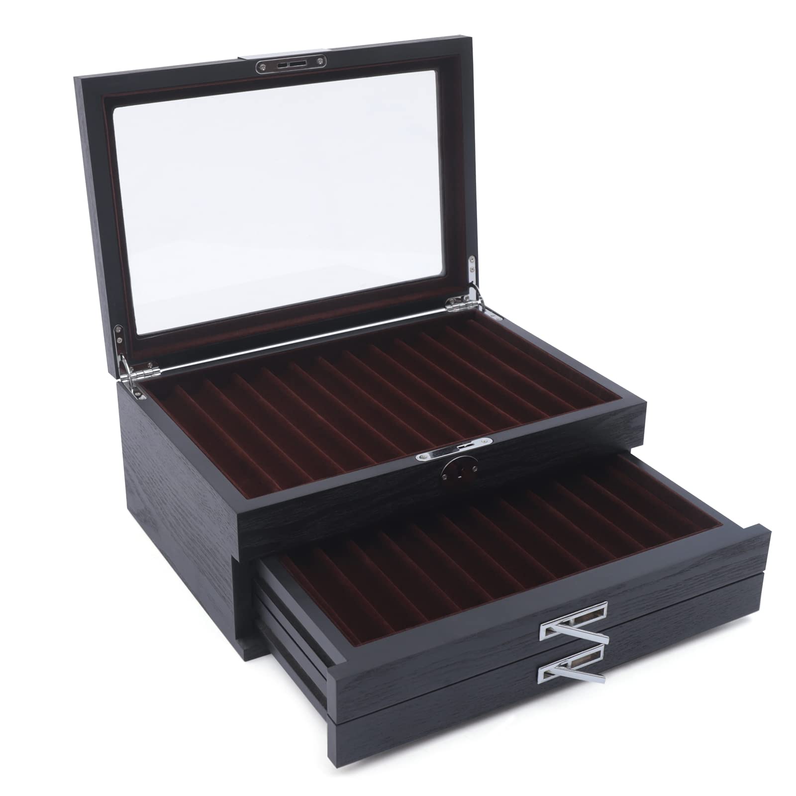 Stifthalter Schreibtisch, Stifteköcher, Stifte Organizer, Stiftehalter, Stiftebox, Holz Stift Display Box Organizer Samt Vintage Schlüssel 34 Stifte