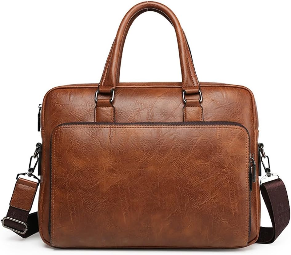 Men Briefcases For Man Handbags Split Leather Office Large Capacity Bags