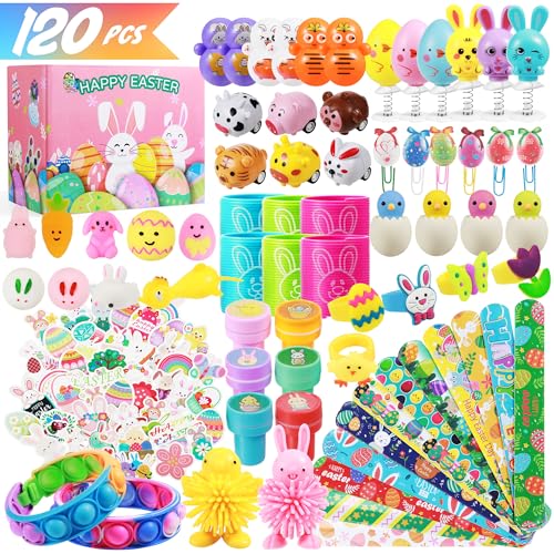 Image of tgosomt 120Pcs Easter Basket Stuffers, Easter Egg Fillers,Essentials Gifts Ideas for Kids Boys Girls Baby, Easter Egg Stuffers, Funny Party Favors Goodie Bag Toys for 4 5 6 7 8 9 10