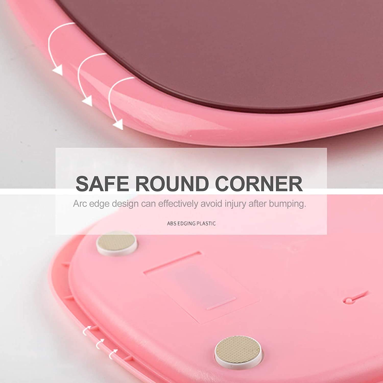 Bilancia pesapersone Digitale Elettronica di precisione per Il Bagno, Display LED retroilluminato di Facile Lettura, Metro a Nastro Incluso, 400 libbre (Colore: Bianco) (Rosa)