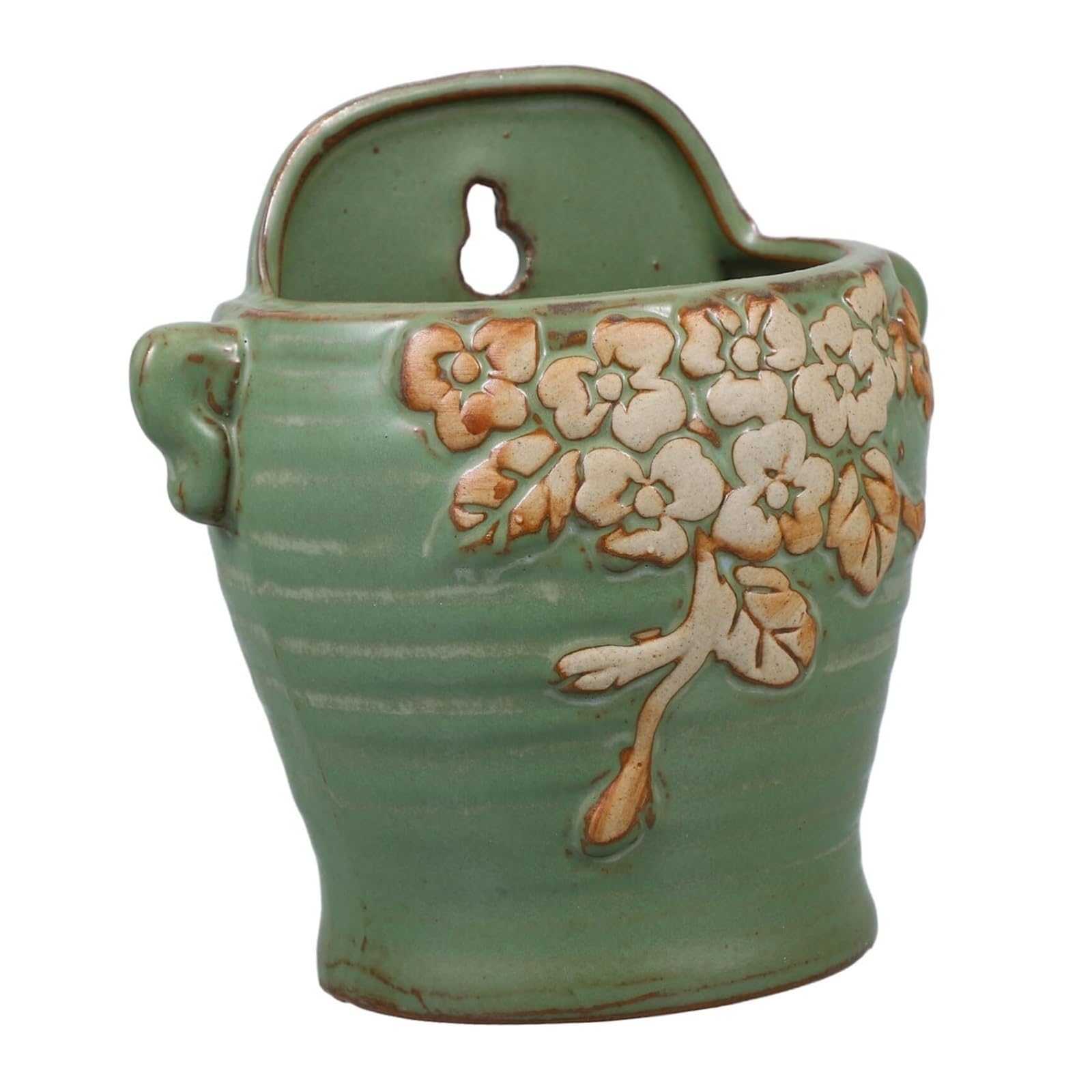 NingBright Funny Plant Pots Vintage Ceramic Wall Planter Unique Hanging Flower Pot for Succulents Retro Porch Decor