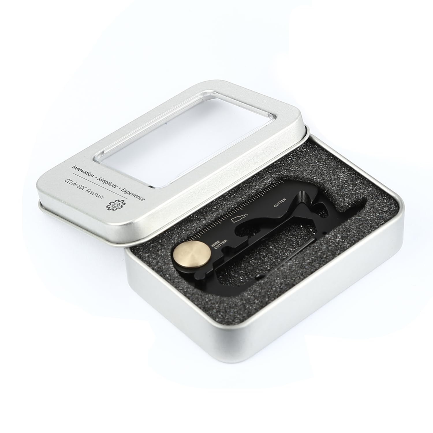 EDC Multifunction Keychain Pocket Tool,Stainless Steel Multi Purpose Tool with Bottle Opener, Wrench, Screw Driver, etc.