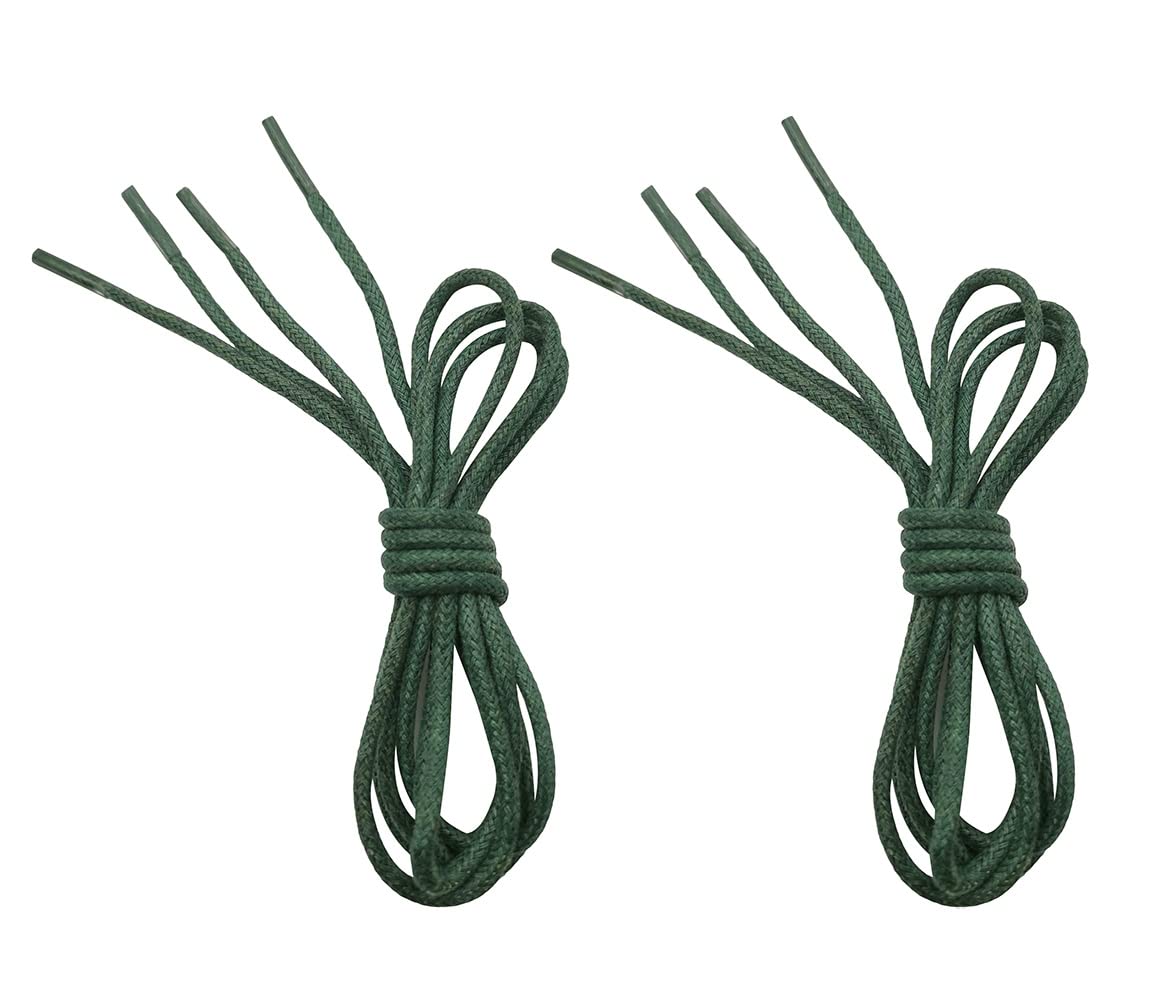 Vsudo 2 Pairs Waxed Round Dress Shoelaces, 1/8 Inch Thin Formal Business Oxford Shoe Lace for Men or Women's Chukka/Desert Boots