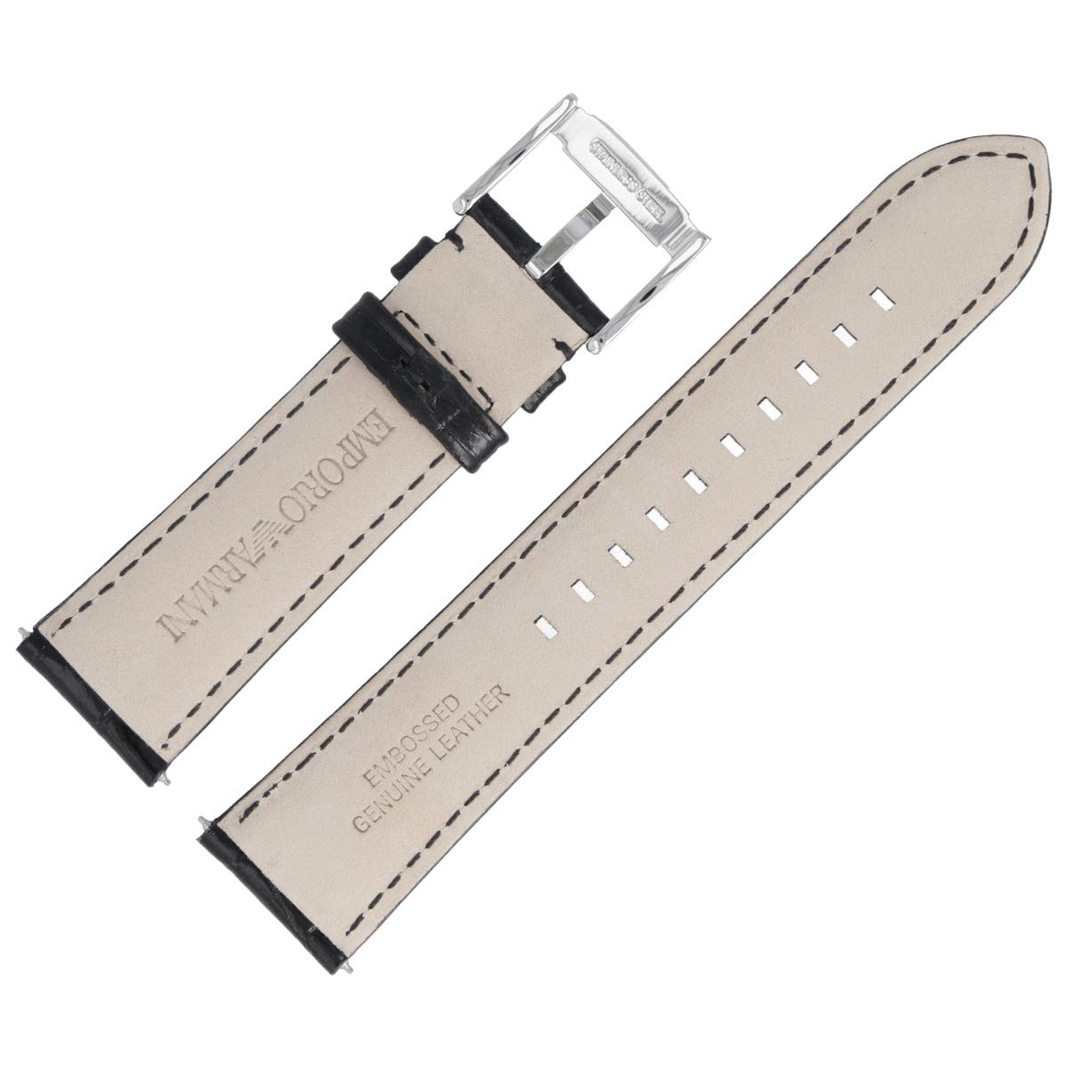 Armani Uhrenarmband 22mm Leder Schwarz - AR-2411
