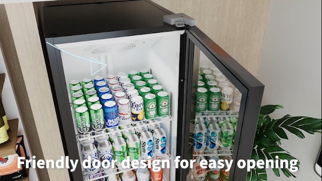 Image of Countertop Refrigerator 3.5 Cu.ft, Commercial Pastry Display Case with LED, Frost-Free Air Cooling, Lockable Glass Door Fridge for Bakery, Cafe, Restaurant