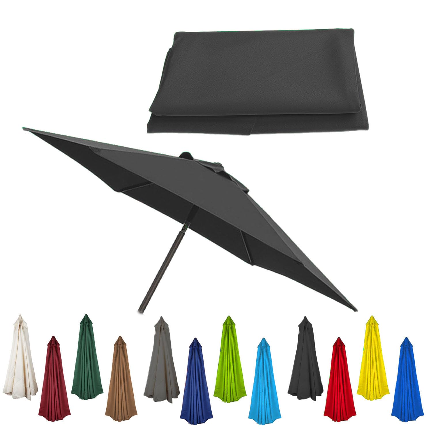 Zapasowy pokrowiec na parasol na wspornik, 6/8 żeberka, tkanina do parasola ogrodowego 2 m, 2,7 m, 3 m, trwały parasol tarasowy, baldachim