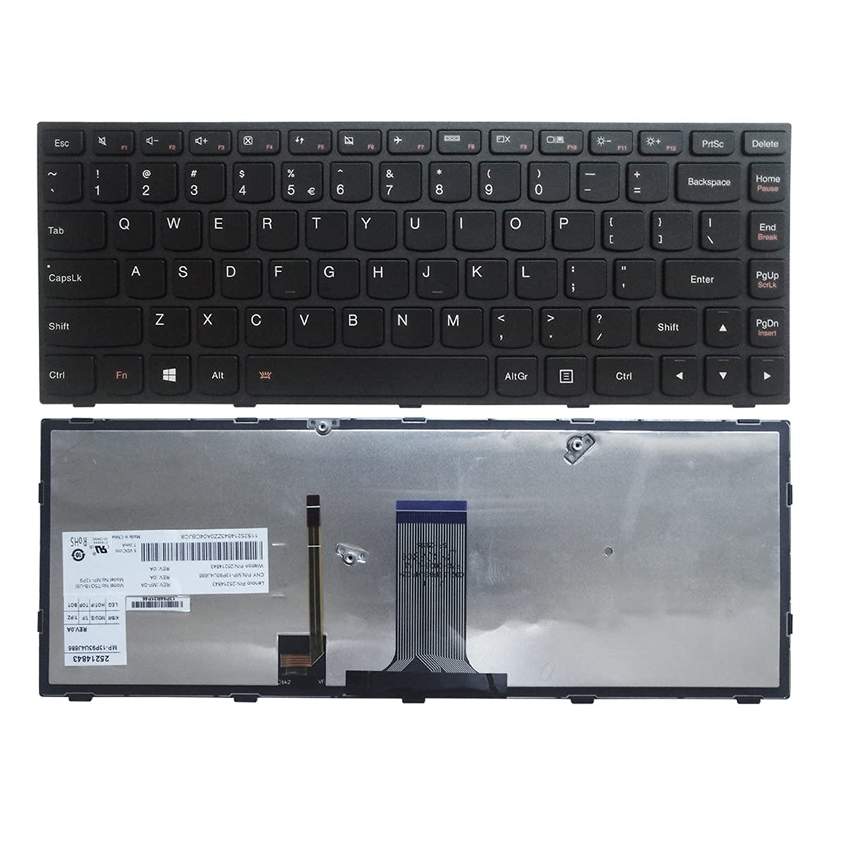 Laptop Replacement US Layout Backlit Keyboard for Lenovo G40-30 G40-45 G40-70 G40-75 G40-80 B40-30 B40-45 B40-70 Black